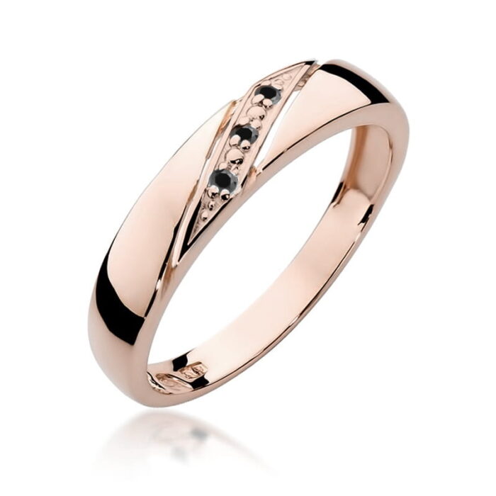 Inel Aur 14K cu Diamante Negre 0.015 ct - Imagine 9