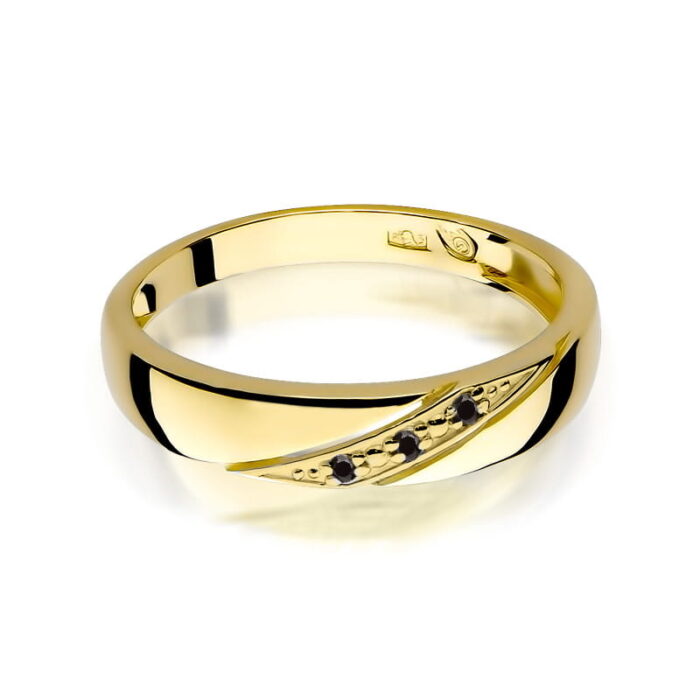 Inel Aur 14K cu Diamante Negre 0.015 ct - Imagine 2