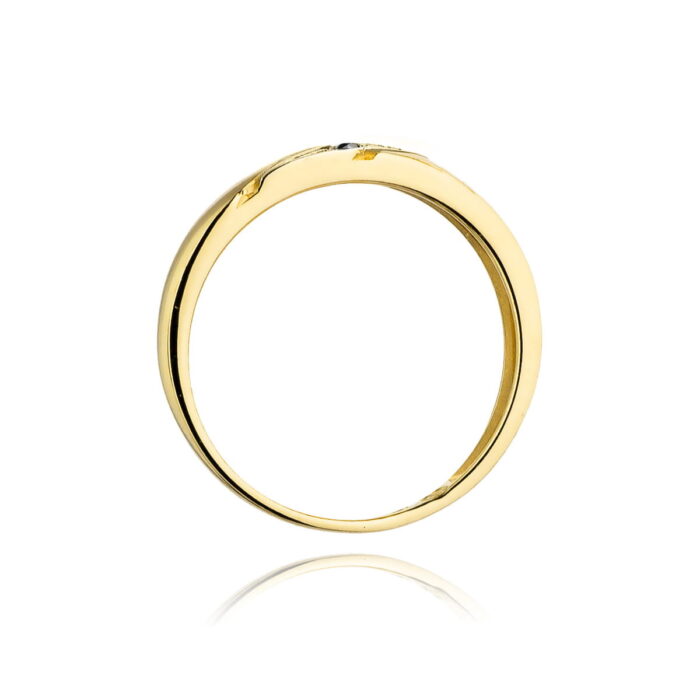 Inel Aur 14K cu Diamante Negre 0.015 ct - Imagine 3