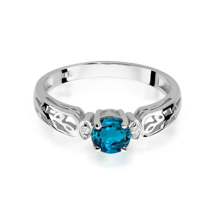 Inel Aur 14K W014 Topaz London Blue 0.50ct - Imagine 10