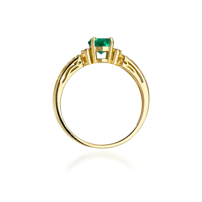 Inel Aur 14K cu Smarald 0.50 ct - Imagine 3