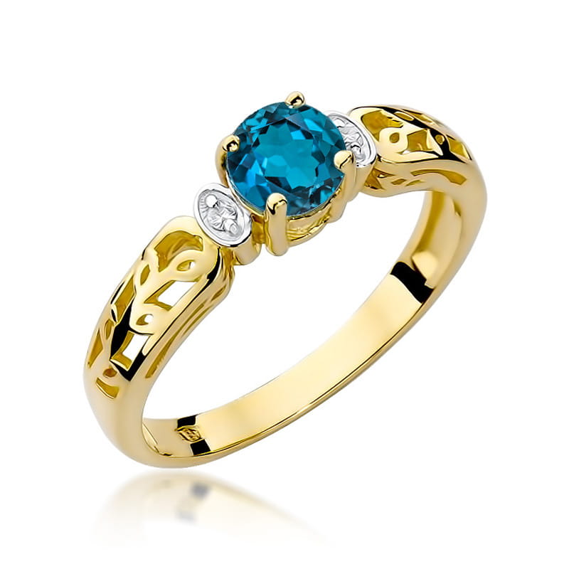 W014-Z-585-TLB0.50_1.jpg Inel Aur 14K W014 Topaz London Blue 0.50ct - Imagine 1