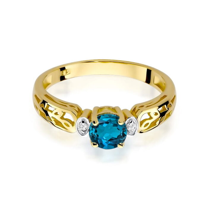 Inel Aur 14K W014 Topaz London Blue 0.50ct - Imagine 2