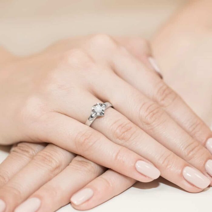 Inel Aur 14K W0155 Diamant Cultivat 0.25ct - Imagine 12