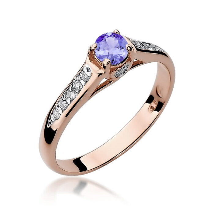 Inel Aur 14K cu Tanzanit 0.30 ct si Diamante 0.10 ct - Imagine 8