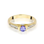 Inel Aur 14K cu Tanzanit 0.30 ct si Diamante 0.10 ct - Imagine 2