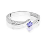Inel Aur 14K cu Tanzanit 0.15 ct si Diamante 0.03 ct - Imagine 2