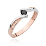Inel Aur 14K W0177 Diamant Negru 0.12ct - Imagine 5