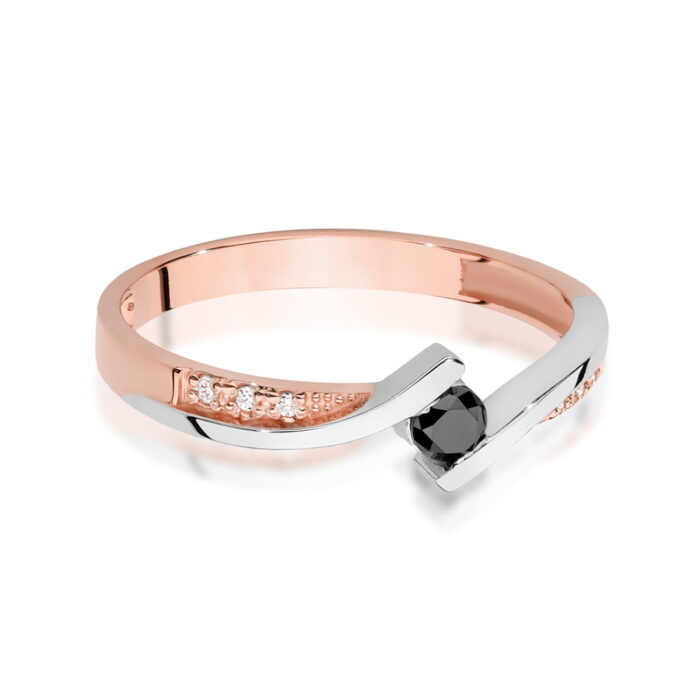 Inel Aur 14K W0177 Diamant Negru 0.12ct - Imagine 6