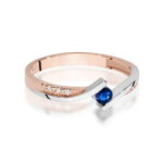 Inel Aur 14K cu Safir 0.15 ct si Diamante 0.03 ct - Imagine 2