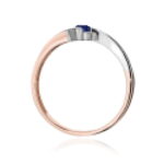 Inel Aur 14K cu Safir 0.15 ct si Diamante 0.03 ct - Imagine 3