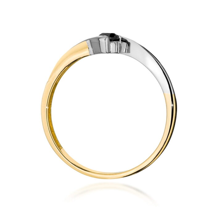 Inel Aur 14K W0177 Diamant Negru 0.12ct - Imagine 3