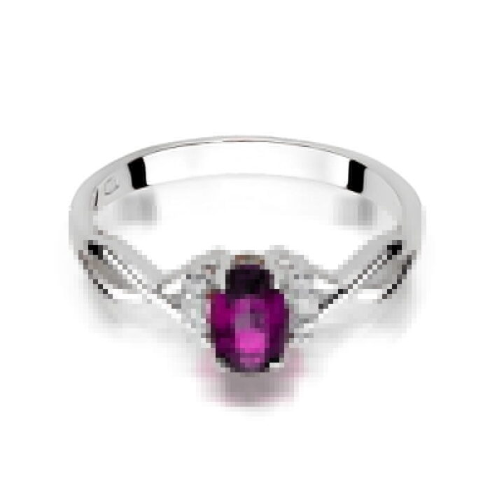 Inel Aur 14k cu Rodolit 0.50 ct si Diamante 0.05 ct - Imagine 10
