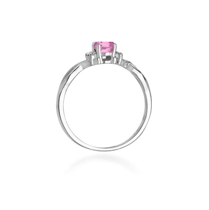 Inel Aur 14k cu Safir Roz 0.60 ct si Diamante 0.05 ct - Imagine 7