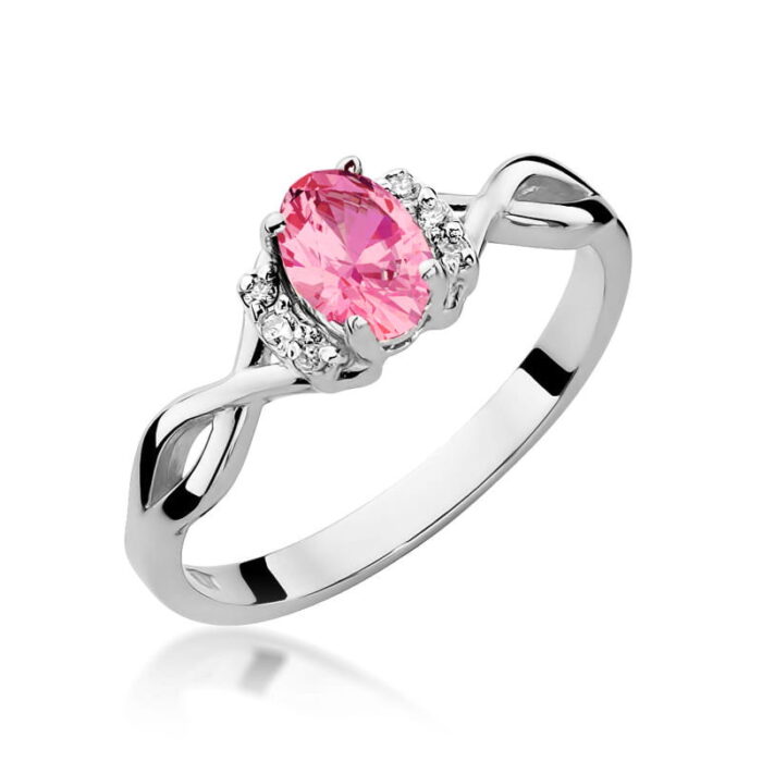 Inel Aur 14k cu Topaz Roz 0.50 ct si Diamante 0.05 ct - Imagine 9