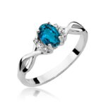 Inel Aur 14k cu Topaz London Blue 0.50 ct si Diamante 0.05 ct - Imagine 5