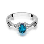 Inel Aur 14k cu Topaz London Blue 0.50 ct si Diamante 0.05 ct - Imagine 6
