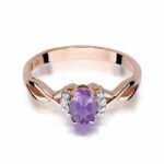 Inel Aur 14k cu Ametist 0.40 ct si Diamante Naturale 0.05 ct - Imagine 10