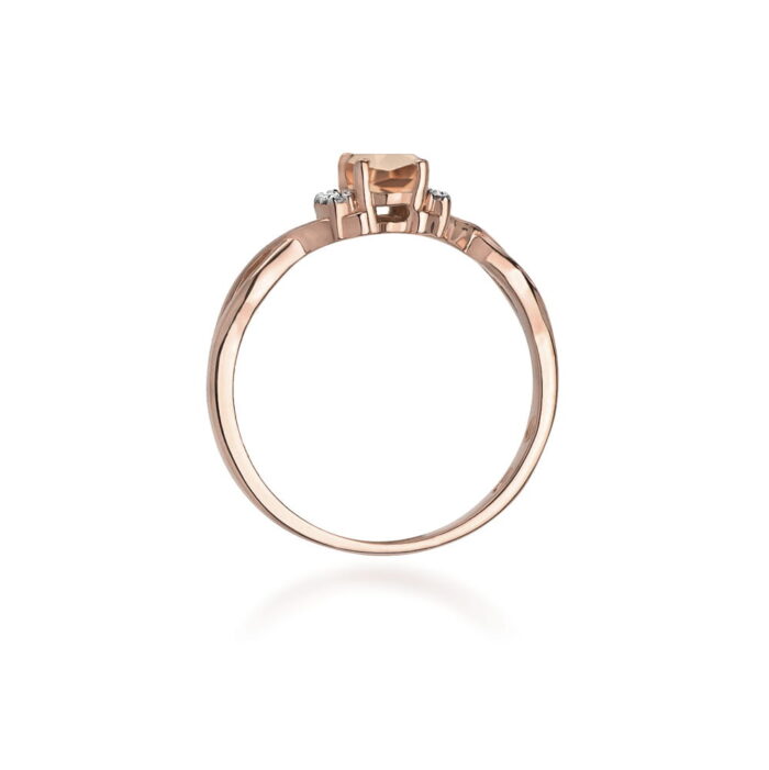 Inel Aur 14k cu Morganit 0.60 ct si Diamante 0.05 ct - Imagine 7