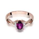 Inel Aur 14k cu Rodolit 0.50 ct si Diamante 0.05 ct - Imagine 6