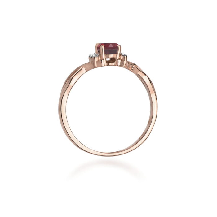 Inel Aur 14k cu Rodolit 0.50 ct si Diamante 0.05 ct - Imagine 7