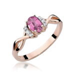 Inel Aur 14k cu Safir Roz 0.60 ct si Diamante 0.05 ct - Imagine 9