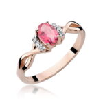 Inel Aur 14k cu Topaz Roz 0.50 ct si Diamante 0.05 ct - Imagine 5