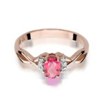 Inel Aur 14k cu Topaz Roz 0.50 ct si Diamante 0.05 ct - Imagine 6