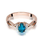 Inel Aur 14k cu Topaz London Blue 0.50 ct si Diamante 0.05 ct - Imagine 10