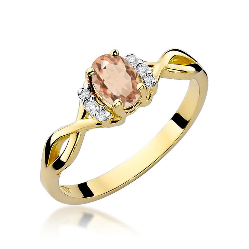 W019-Z-585-M0.40_1_d1d4c480-90b5-4f32-a08f-1cd7f26a6aae.jpg Inel Aur 14k cu Morganit 0.60 ct si Diamante 0.05 ct - Imagine 1