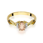 Inel Aur 14k cu Morganit 0.60 ct si Diamante 0.05 ct - Imagine 2
