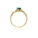 Inel Aur 14k cu Topaz London Blue 0.50 ct si Diamante 0.05 ct - Imagine 3