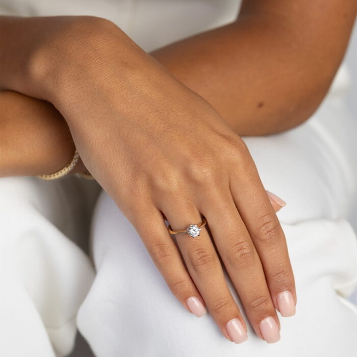 Inel Aur 14K cu Diamant de Laborator 0.50 - Imagine 4