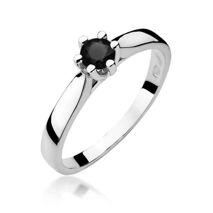Inel Aur 14K W222B Diamant Negru 0.30ct - Imagine 9