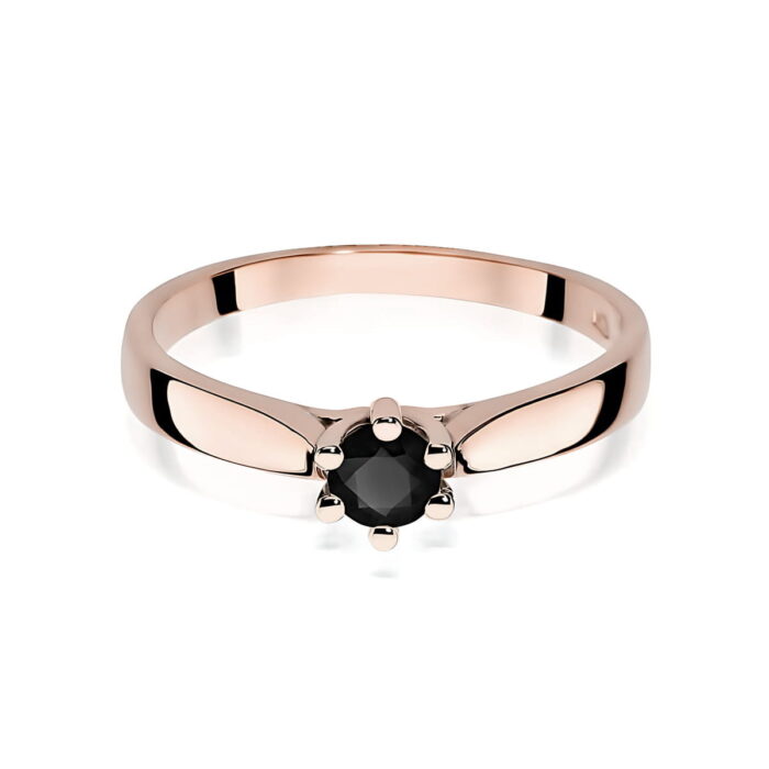 Inel Aur 14K W222B Diamant Negru 0.30ct - Imagine 6