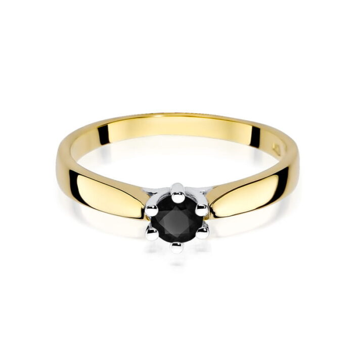 Inel Aur 14K W222B Diamant Negru 0.30ct - Imagine 2
