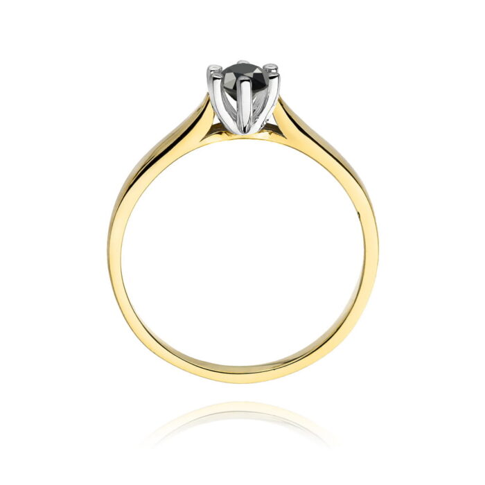 Inel Aur 14K W222B Diamant Negru 0.30ct - Imagine 3
