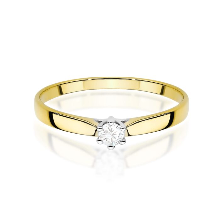 Inel Aur 14K cu Diamant de Laborator 0.10 ct - Imagine 2