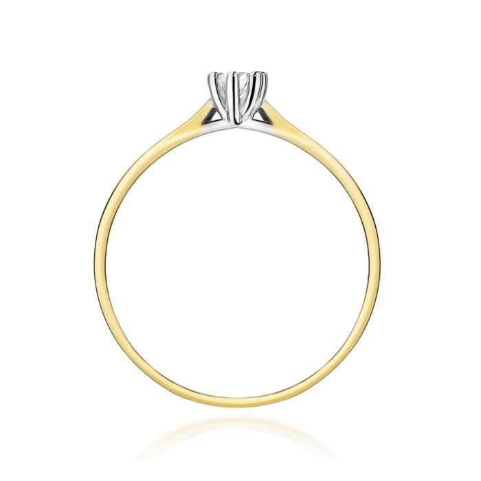 Inel Aur 14K cu Diamant de Laborator 0.10 ct - Imagine 3