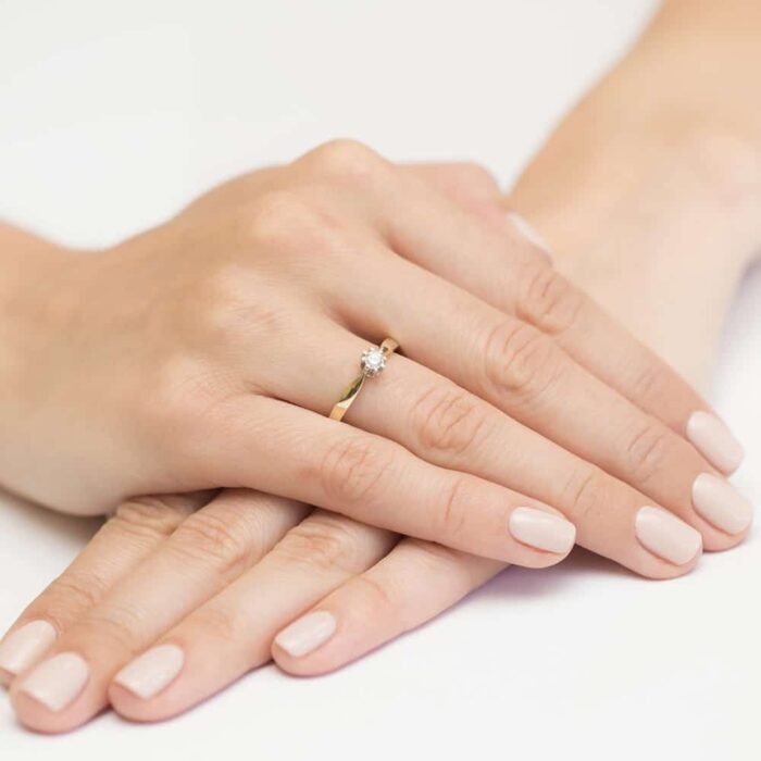 Inel Aur 14K W0228 Diamant Crescut în Laborator 0.20ct - Imagine 4