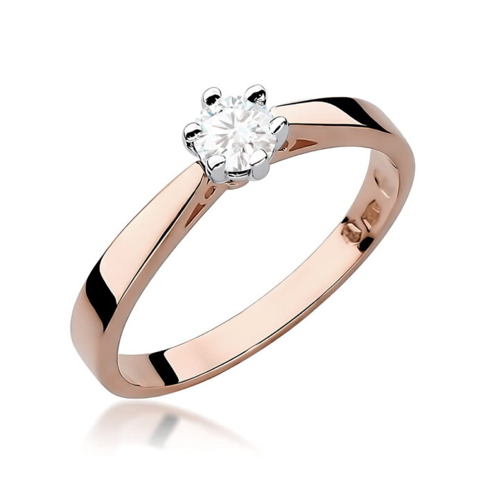Inel Aur 14K W0229 Diamant Cultivat 0.20ct - Imagine 5