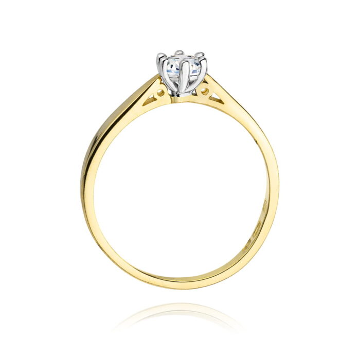 Inel Aur 14K W0229 Diamant Cultivat 0.20ct - Imagine 3