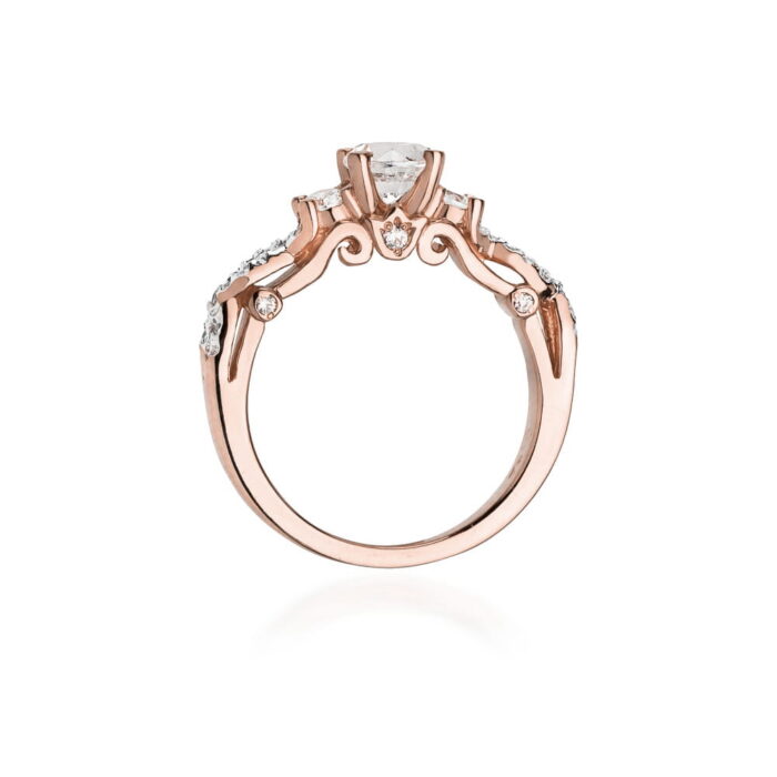 Inel Aur 14K cu Safir Alb 0.60 ct si Diamante Naturale 0.33 ct - Imagine 11
