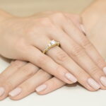 Inel Aur 14K cu Safir Alb 0.60 ct si Diamante Naturale 0.33 ct - Imagine 4