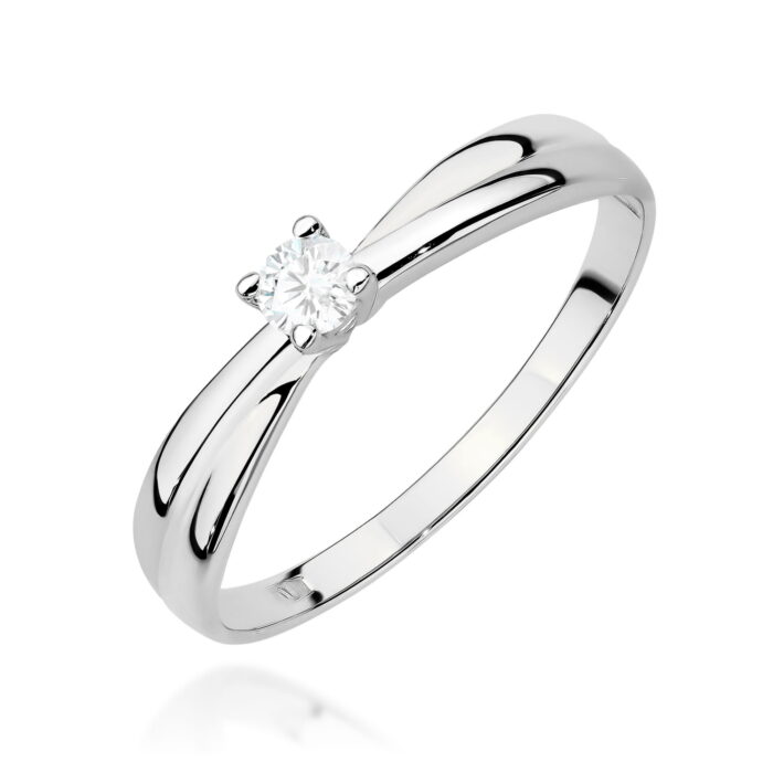 Inel Aur 14K cu Diamant de Laborator 0.10 ct - Imagine 5