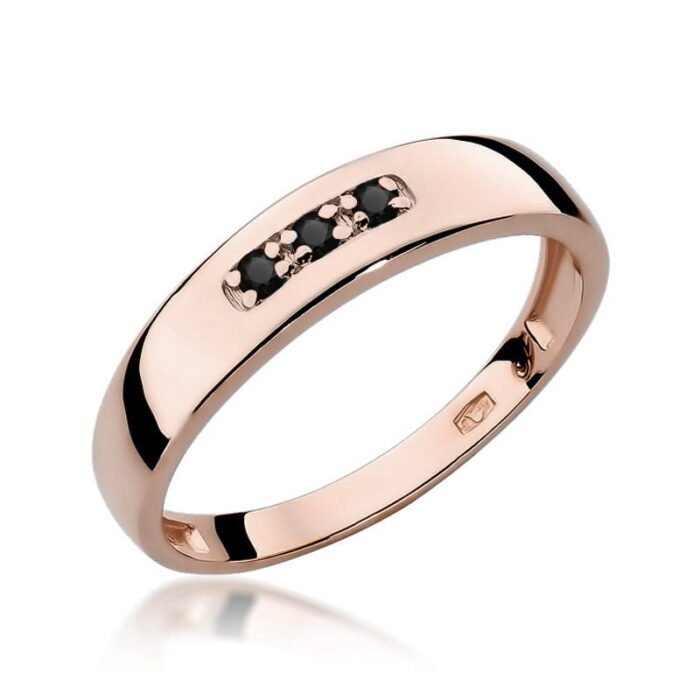Inel Aur 14K W0235 Diamante Negre - Imagine 5