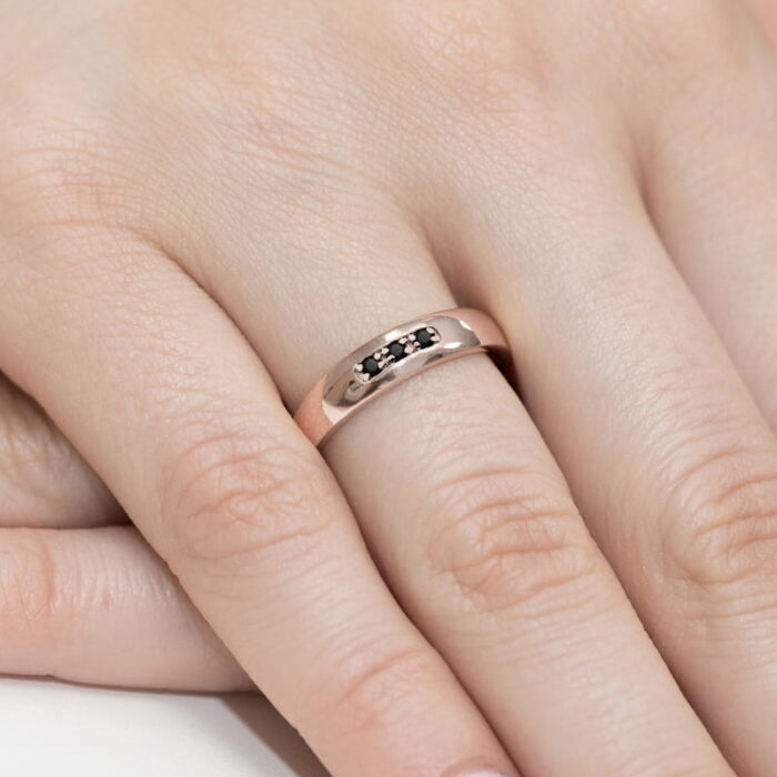 Inel Aur 14K W0235 Diamante Negre - Imagine 8