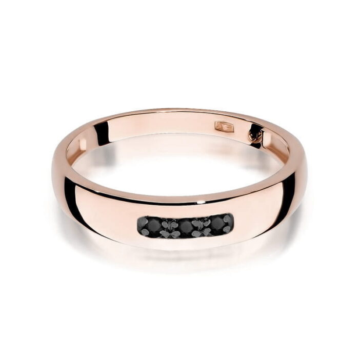 Inel Aur 14K cu Diamante Negre Naturale 0.04 ct - Imagine 10