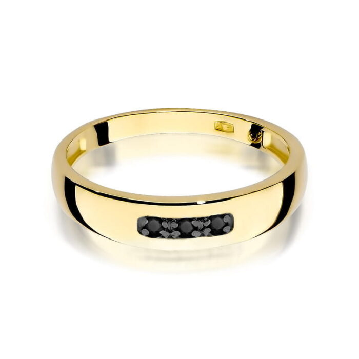 Inel Aur 14K cu Diamante Negre Naturale 0.04 ct - Imagine 2