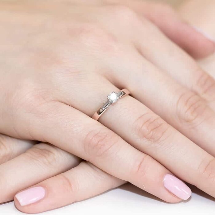 Inel Aur 14K W0241 Diamant Cultivat 0.20ct - Imagine 8
